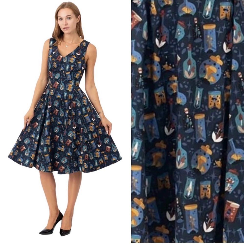 Eva rose women’s 4x mushrooms and potions‎ v neck retro swing dress new